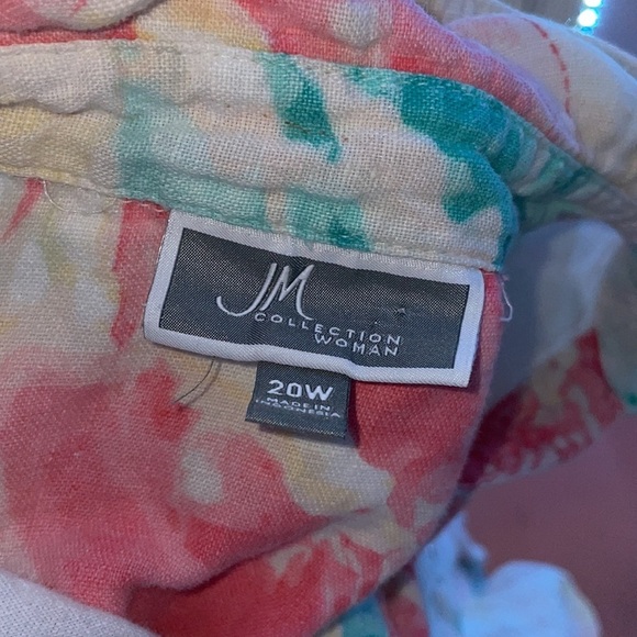 Pastel tie dye button up linen mid sleeve JM - Picture 5 of 6